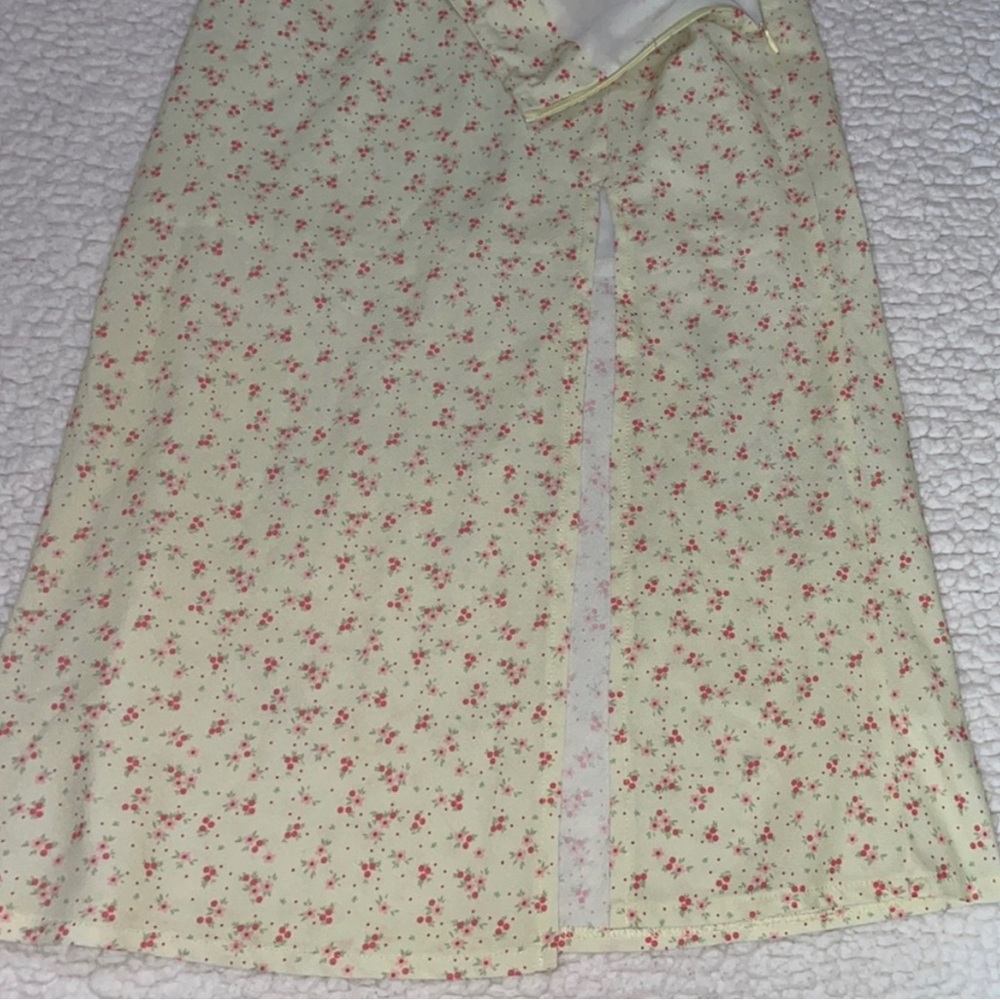 Princess Polly Red and Yellow Midi Skirt A-line Floral - Picture 3 of 5